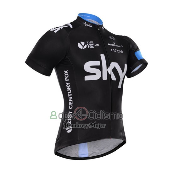 Sky Ropa Ciclismo Culotte Corto 2015 Mangas Cortas Azul y Negro